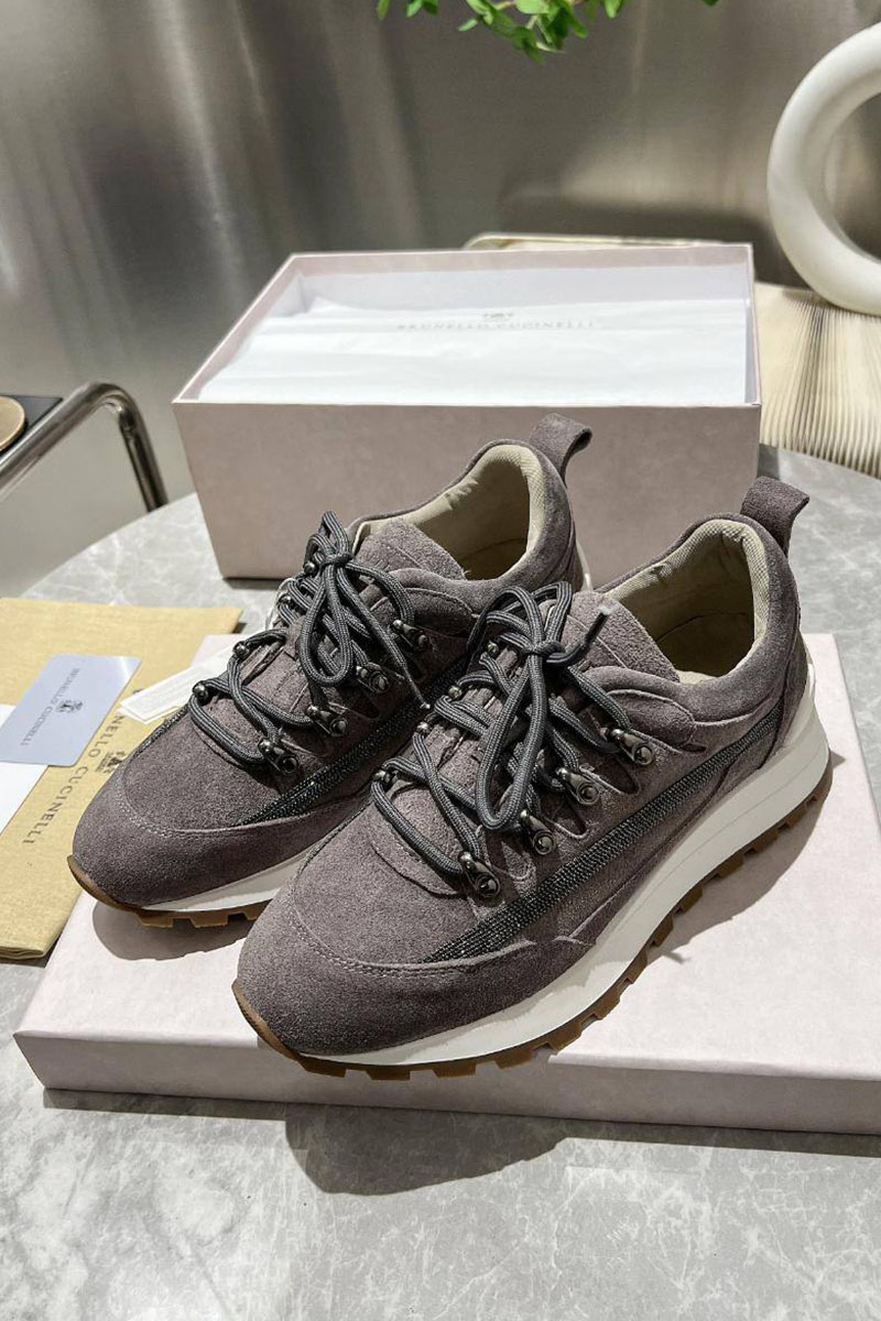 Brunеllо Сuсinеlli Женские замшевые кроссовки Monili Premium - Grey