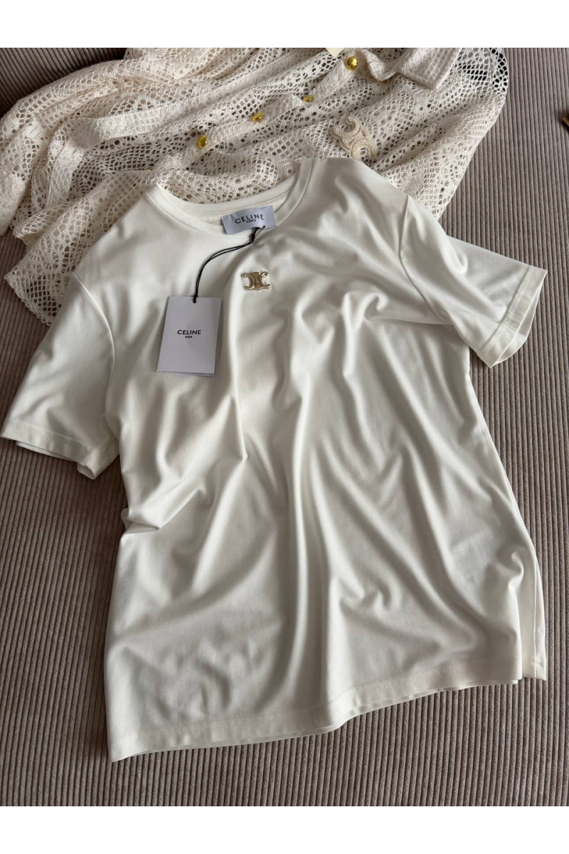 Celine Женская белая футболка premium