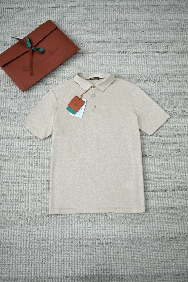 Loro Piana Мужское тёмно-бежевое поло premium