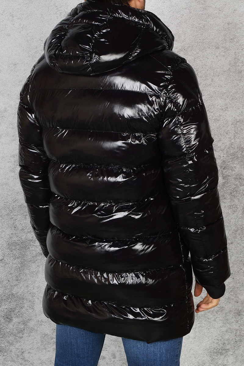 Moncler Утеплённая брендовая парка чёрного цвета