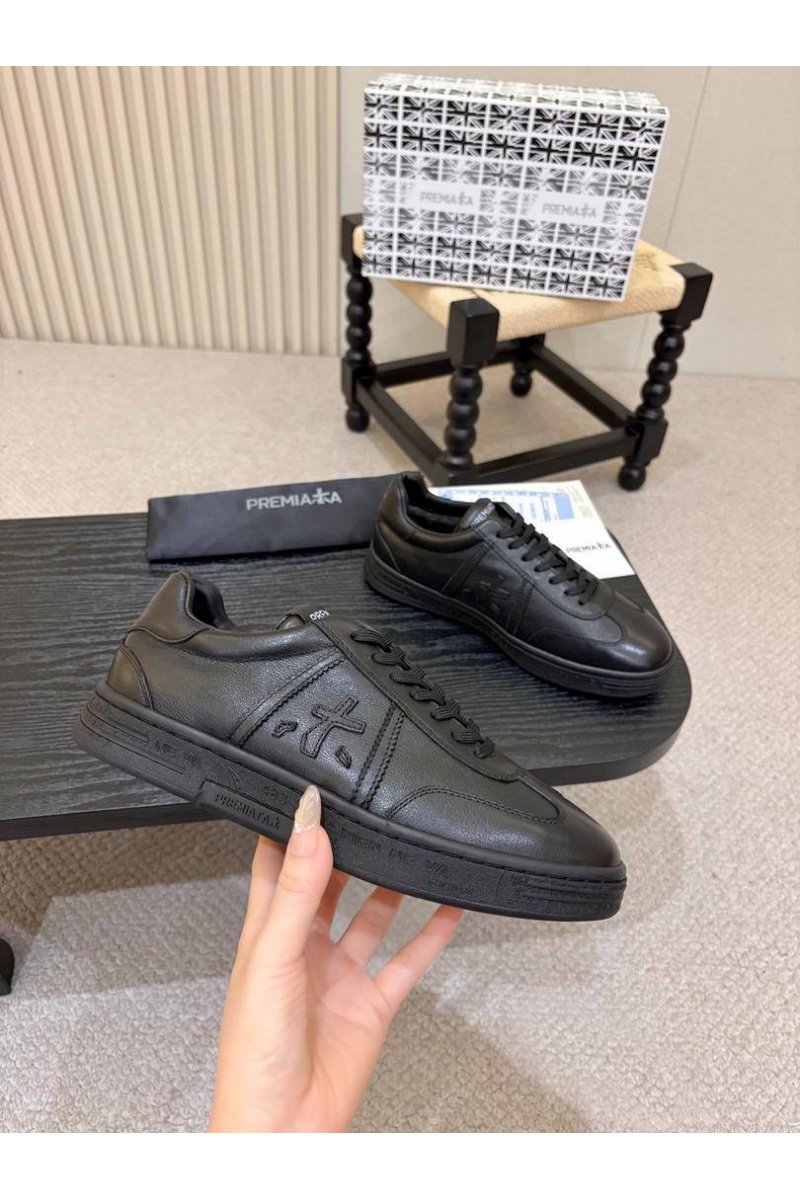 Premiata Кожаные кроссовки с мехом Bonnie