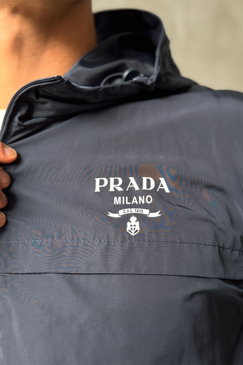 Prada Мужская тёмно-синяя ветровка 