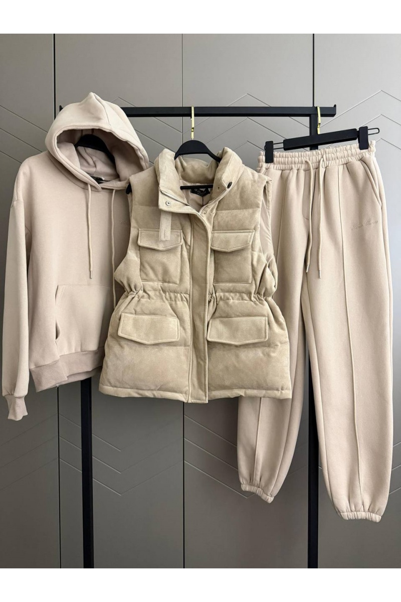 Loro Piana Женский костюм тройка на флисе premium - Beige