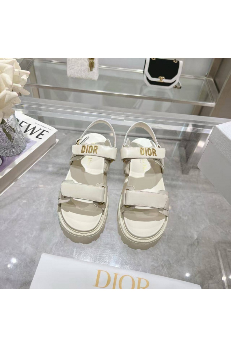 Dior Белые женские кожаные сандалии 