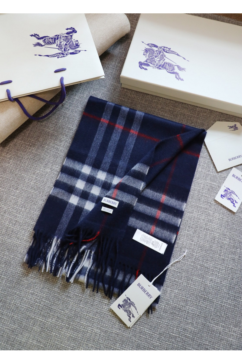 Burberry Шарф  two-tone Check premium 168x30 см - Navy