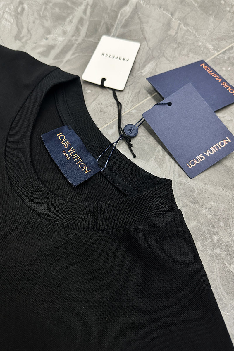 Lоuis Vuittоn Чёрная оверсайз футболка logo-print
