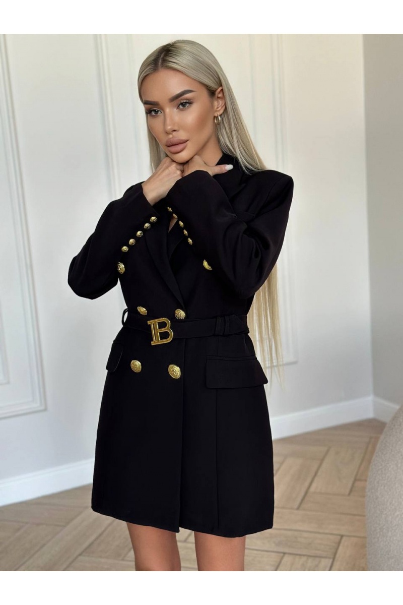 Balmain Женское платье-пиджак чёрного цвета