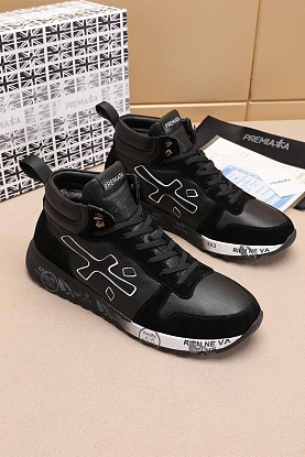 Комбинированные кроссовки с мехом high-top - Black