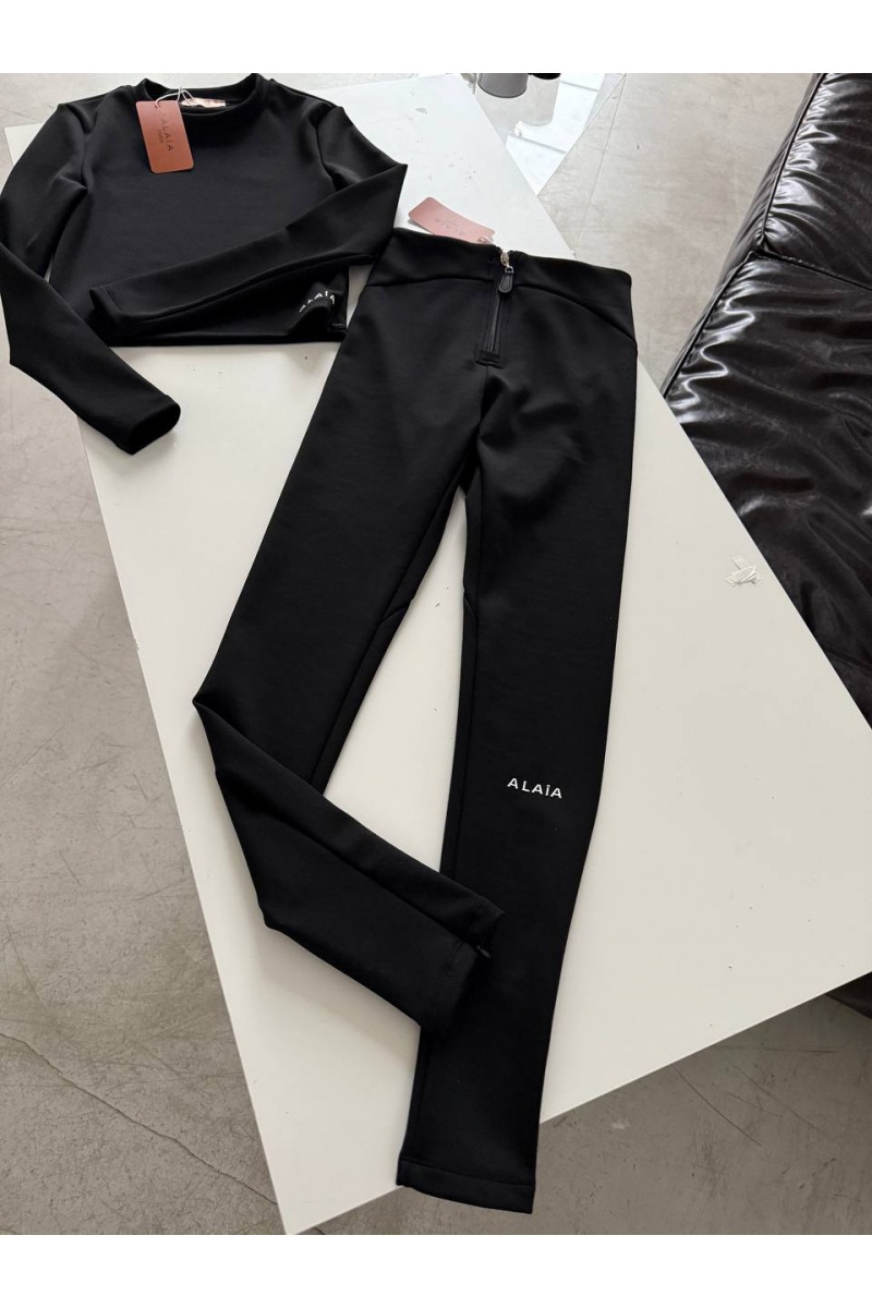Designer Clothing Женский лонгслив на флисе чёрного цвета Alaia