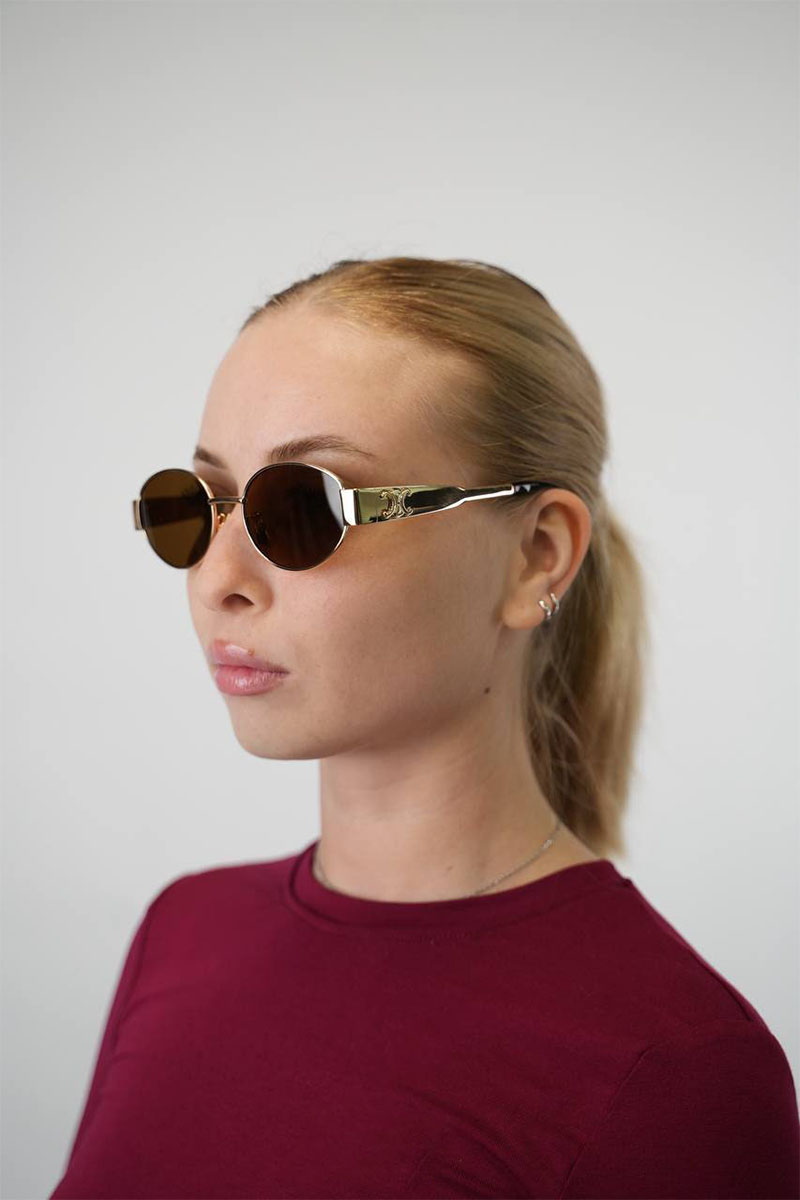 Celine Солнцезащитные очки Triomphe - Brown / Gold
