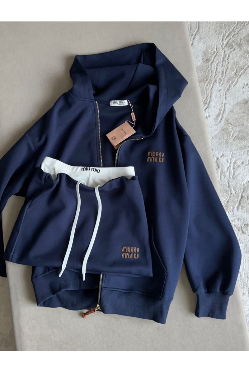 MIU MIU Женский костюм тройка синего цвета