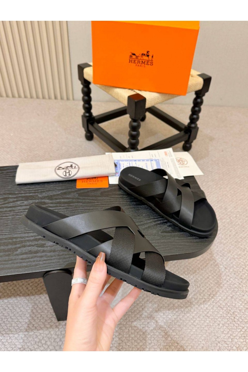 Hermes Кожаные шлёпанцы Kazimir 