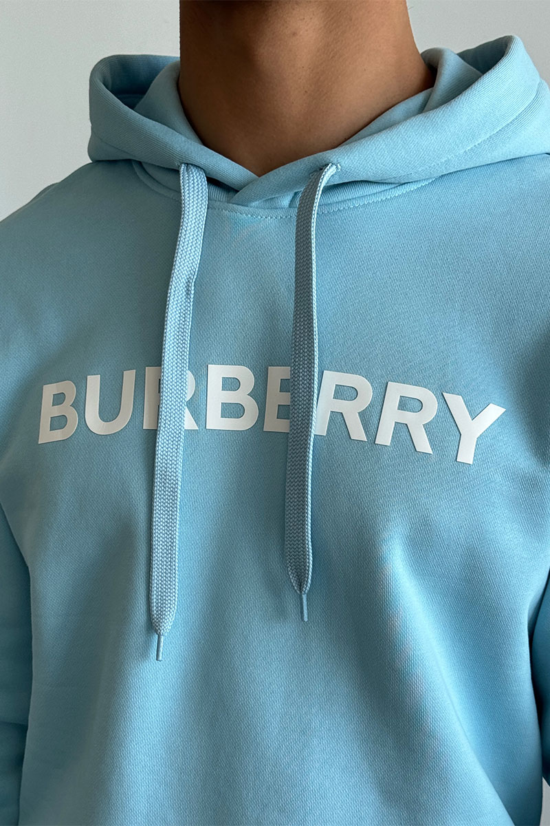 Burberry Мужское голубое худи logo-print