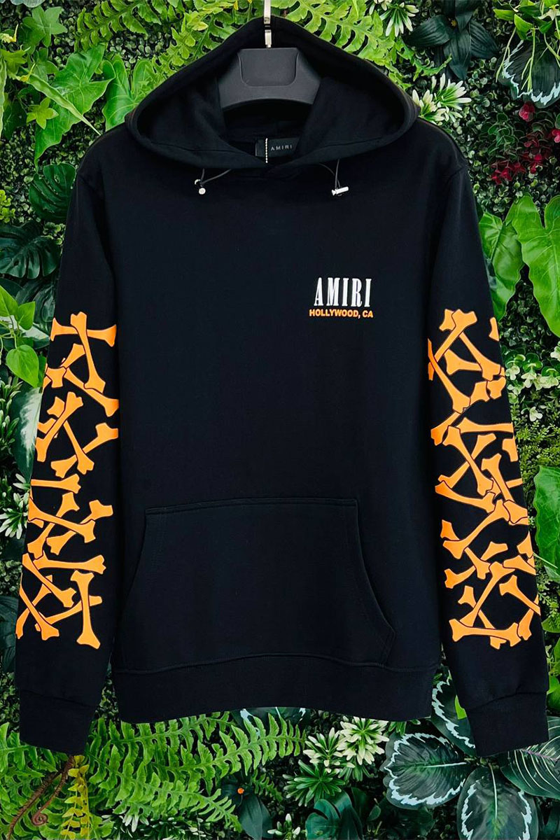 Amiri Мужское чёрное худи Bones logo-print