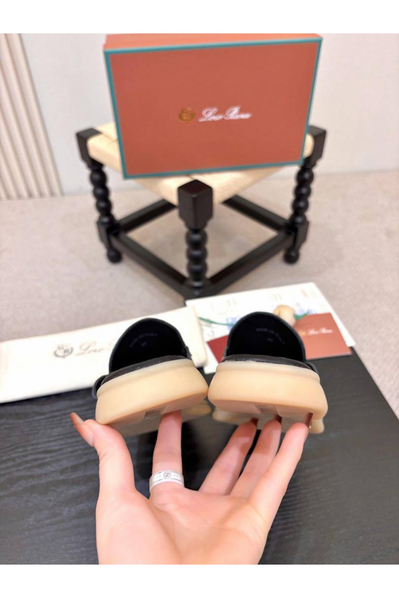 Loro Piana Мужские кожаные шлёпанцы Loro Piana