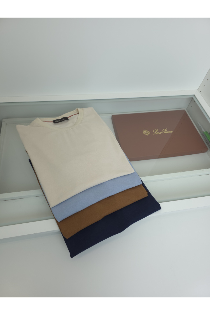Loro Piana Мужская бежевая футболка premium