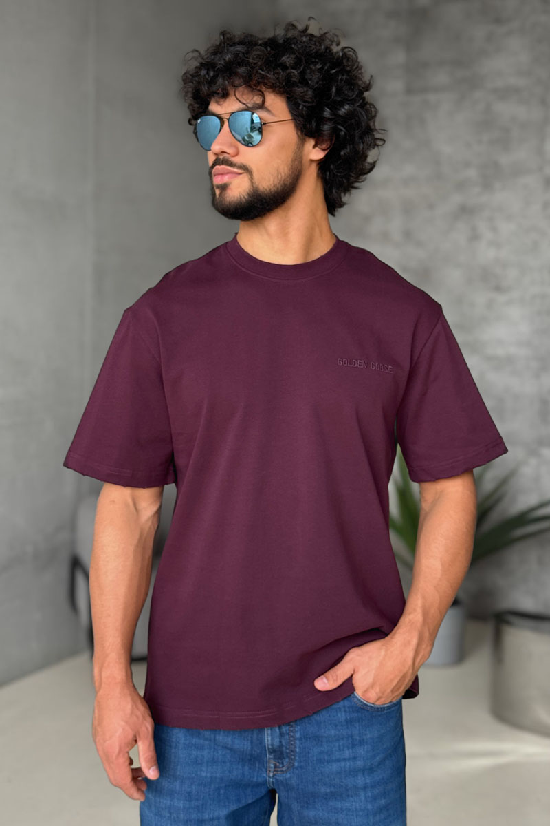 Designer Clothing Мужская фиолетовая футболка Golden Goose 