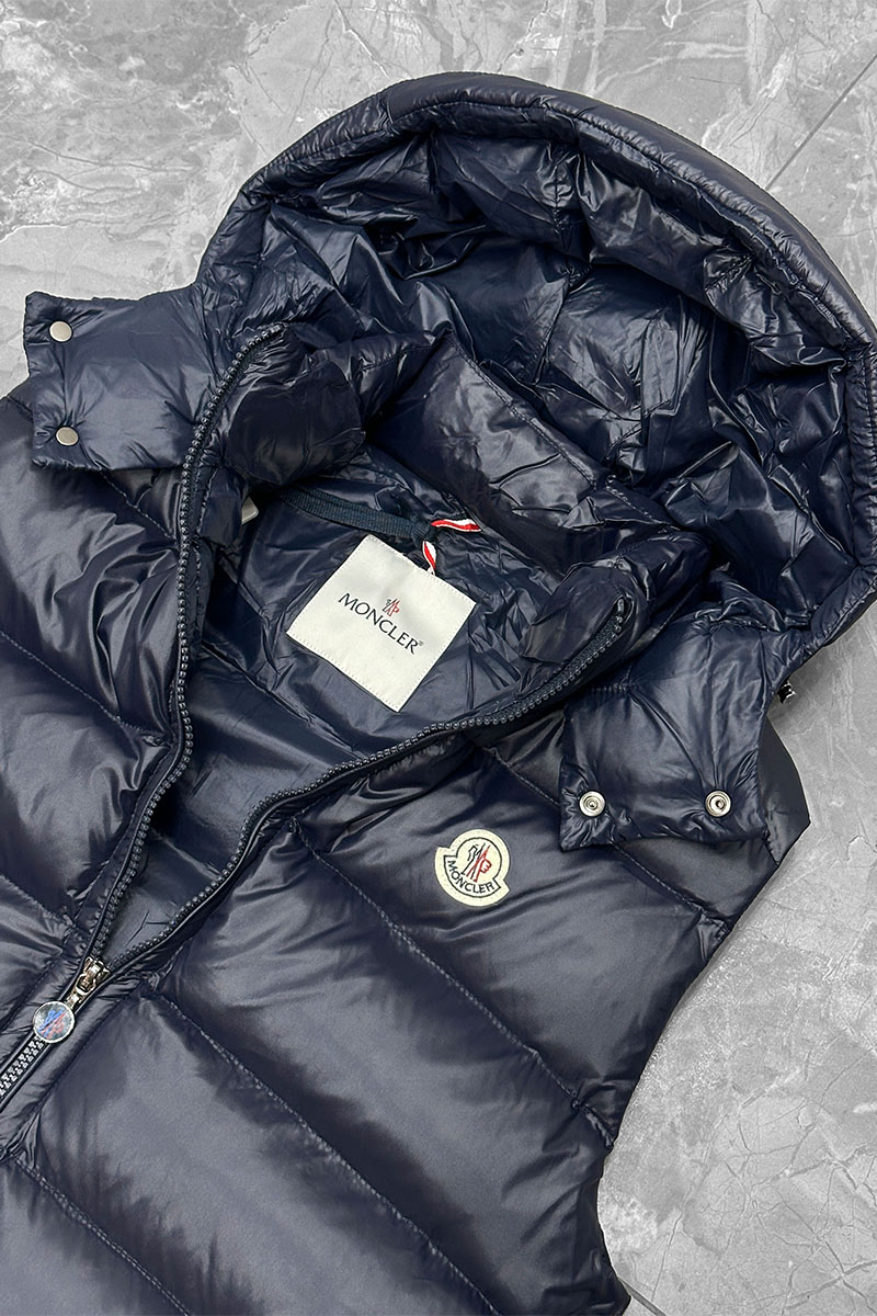 Moncler Мужской жилет logo-patch - Navy 