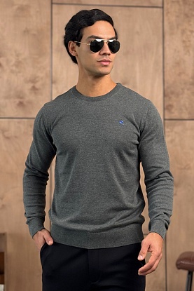 Мужская серая кофта logo-embroidered