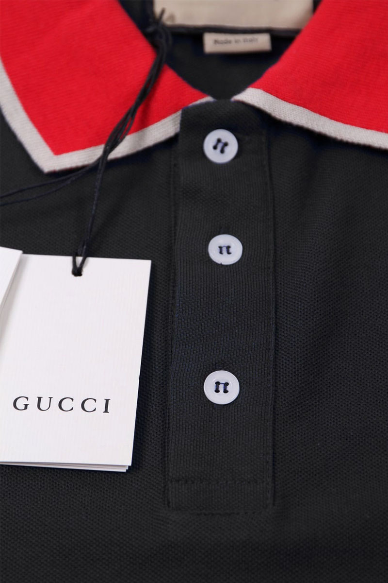 Gucci Поло тёмно-синего цвета Web Stripe