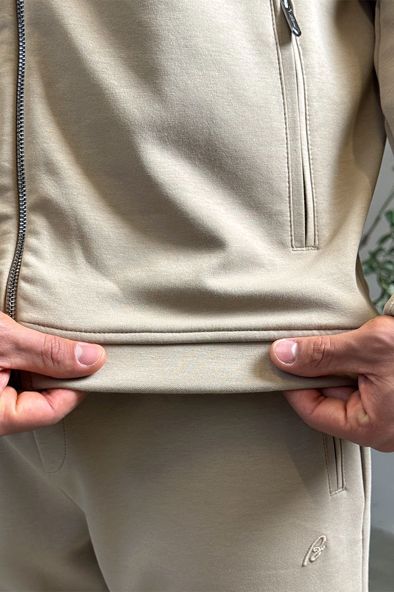 Brioni Бежевая кофта на молнии B-еmbroidery