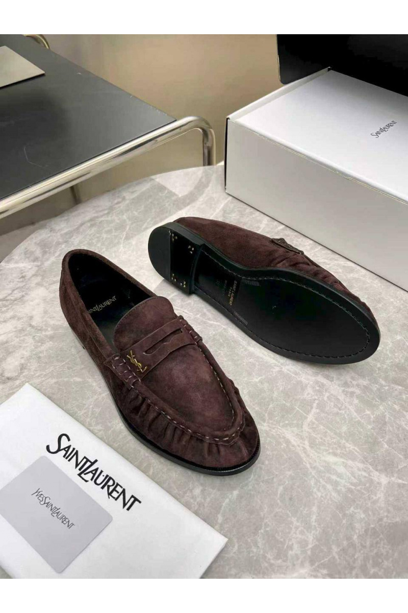 Yves Saint Laurent Женские замшевые лоферы premium