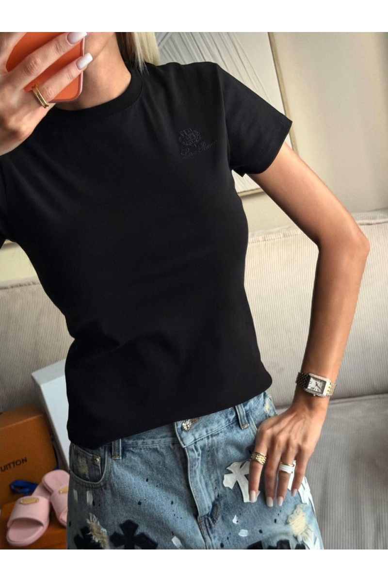 Loro Piana Женская чёрная футболка premium