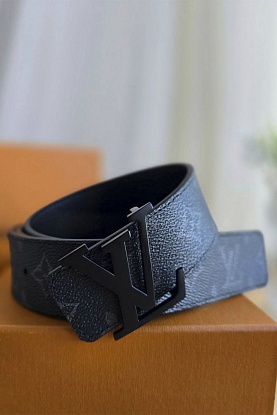 Кожаный ремень Monogram Eclipse (ширина 4 см)