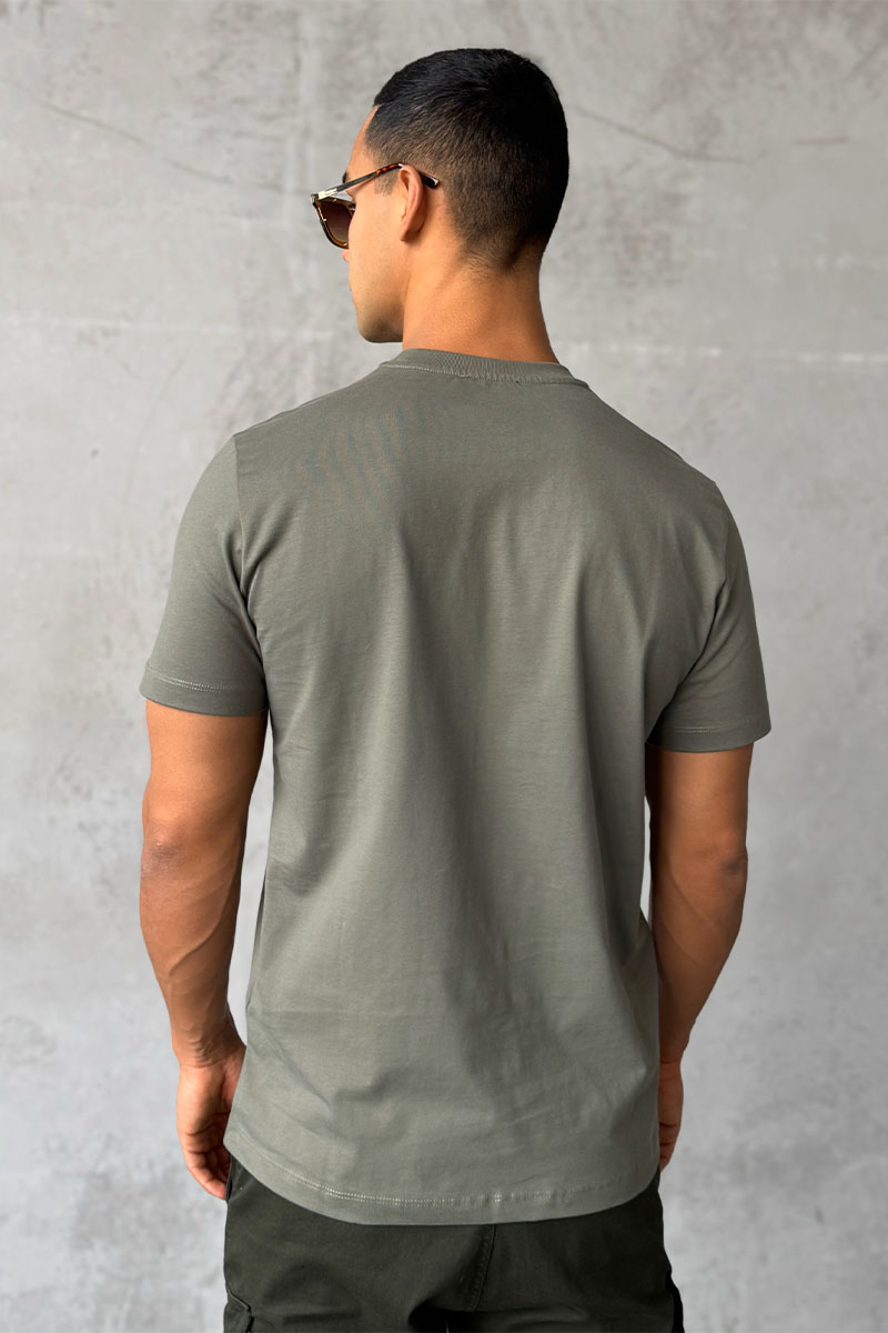 Prada Мужская футболка logo-plaque - Khaki