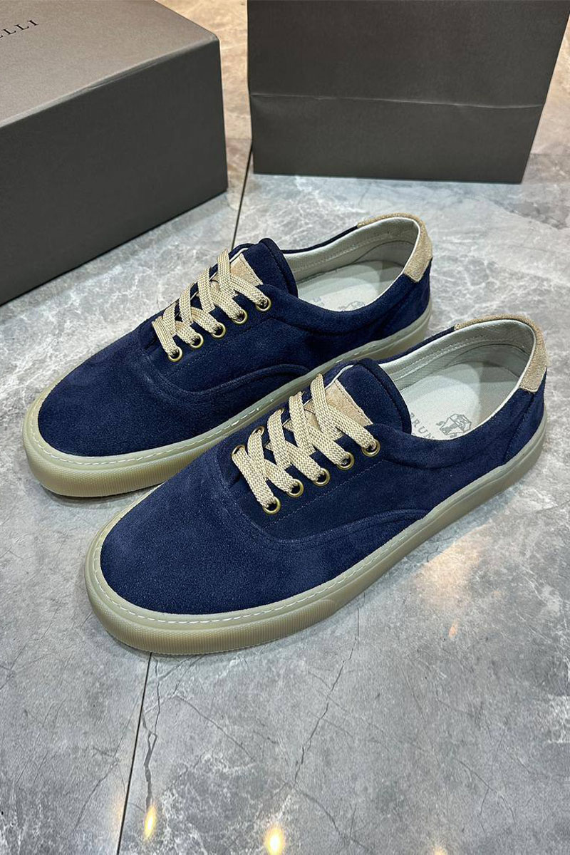 Brunеllо Сuсinеlli Замшевые кеды Sail low-top - Blue