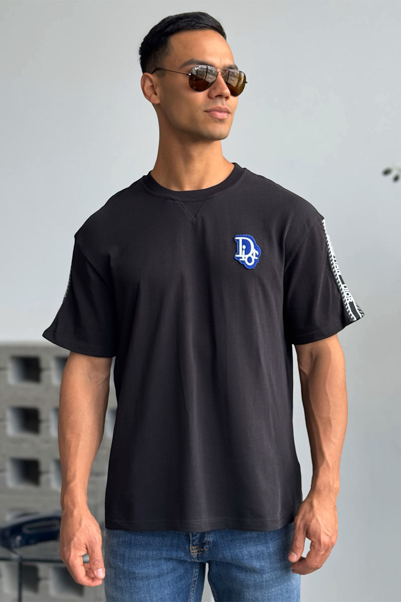 Dior Чёрная оверсайз футболка