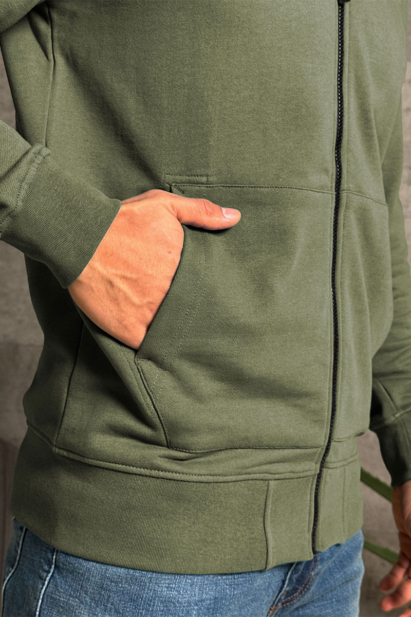 Stone Island Кофта зелёного цвета Zip-Up Compass-patch