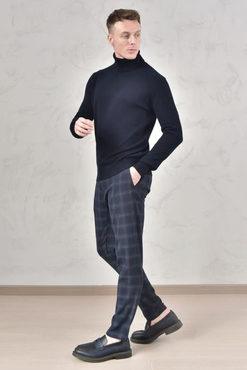 Loro Piana Мужская водолазка Premium - Black Blue