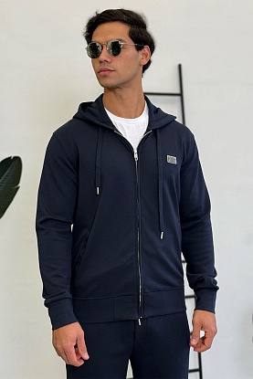 Кофта на молнии logo plaque - Navy