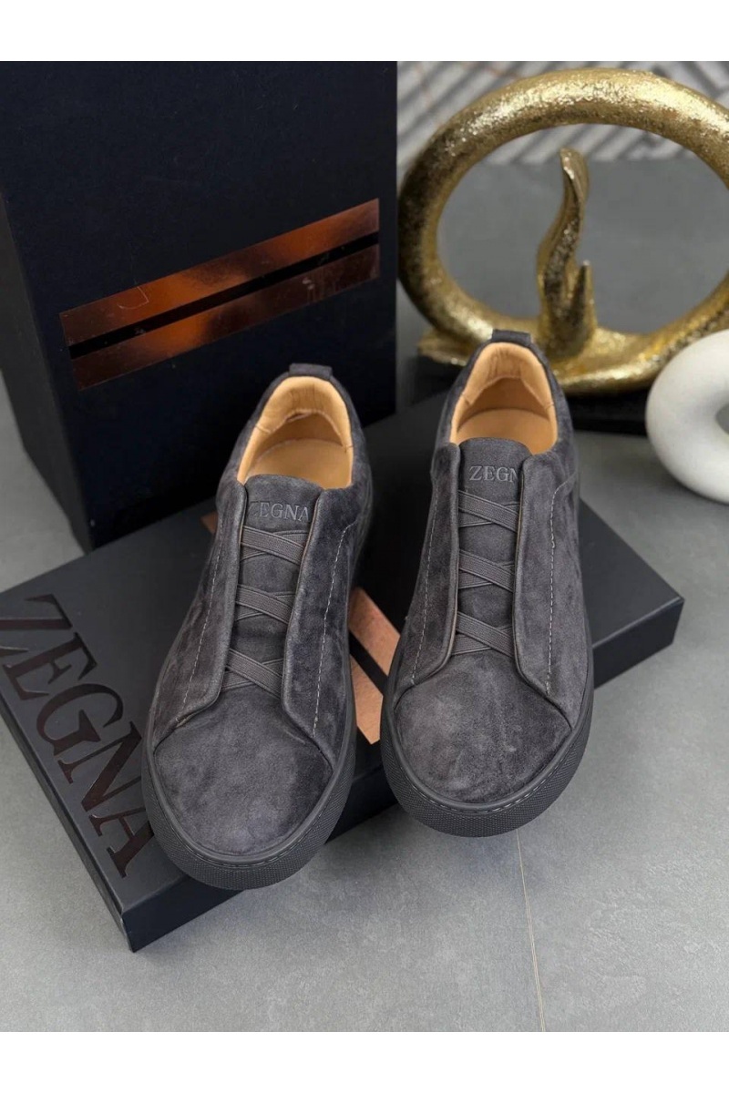 Zegna Замшевые кроссовки Triple Stitch