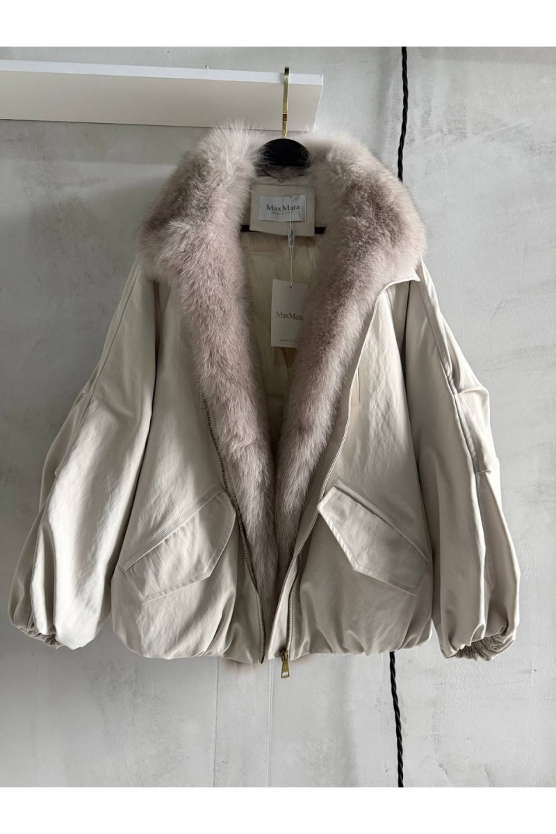 Max Mara Женский бомбер с натуральным мехом premium