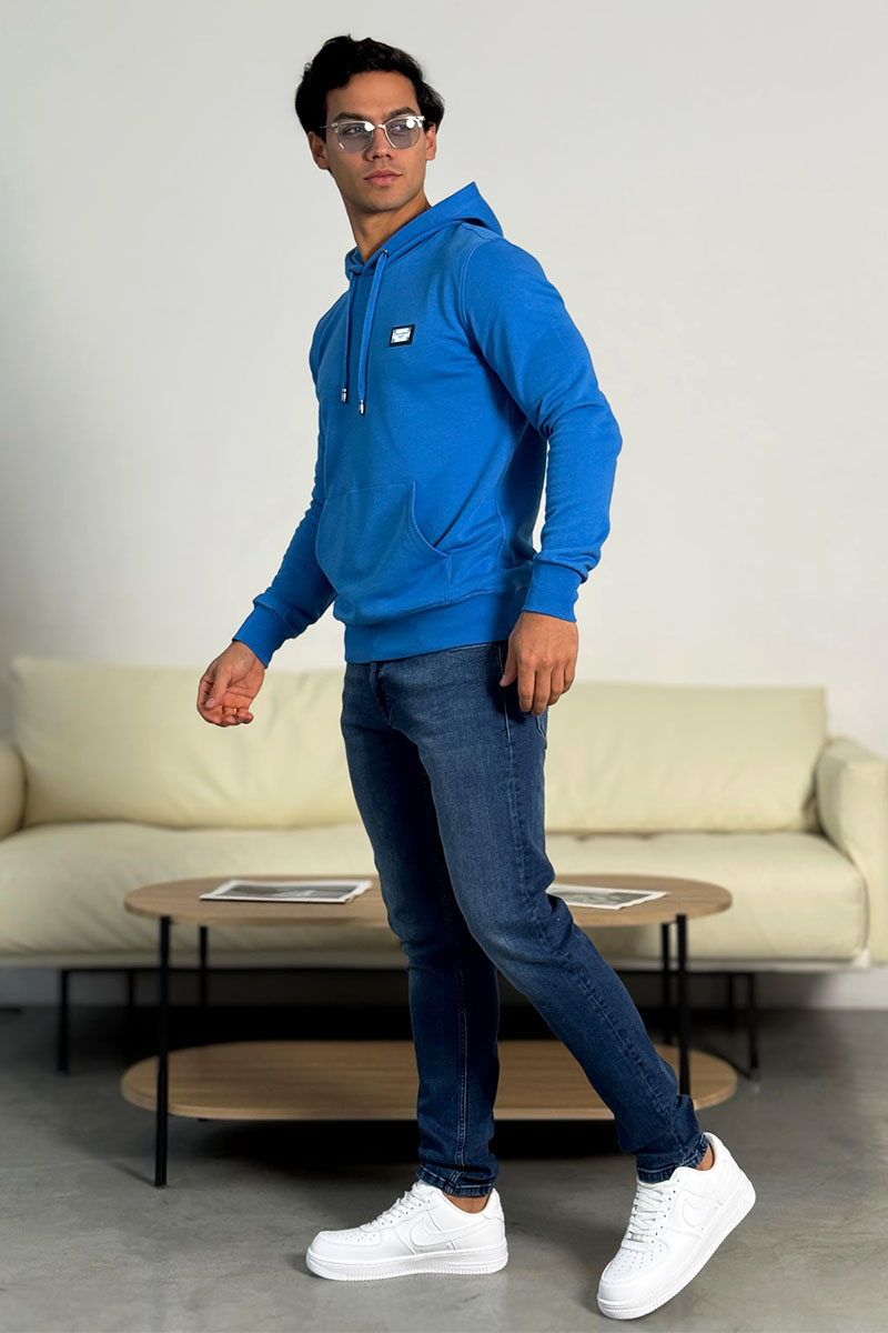 Dоlсе & Gаbbаnа Мужское синее худи logo-plaque 