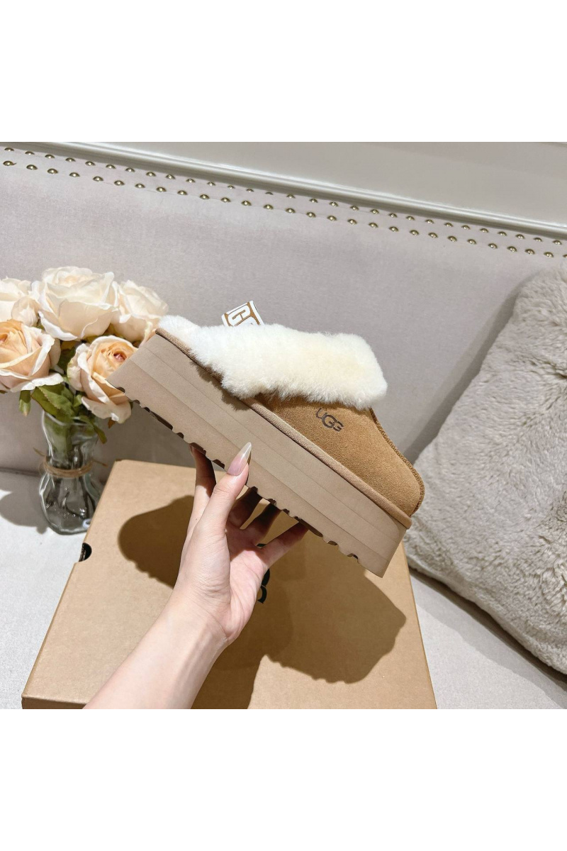 UGG Замшевые женские слиперы с мехом Funkette Platform
