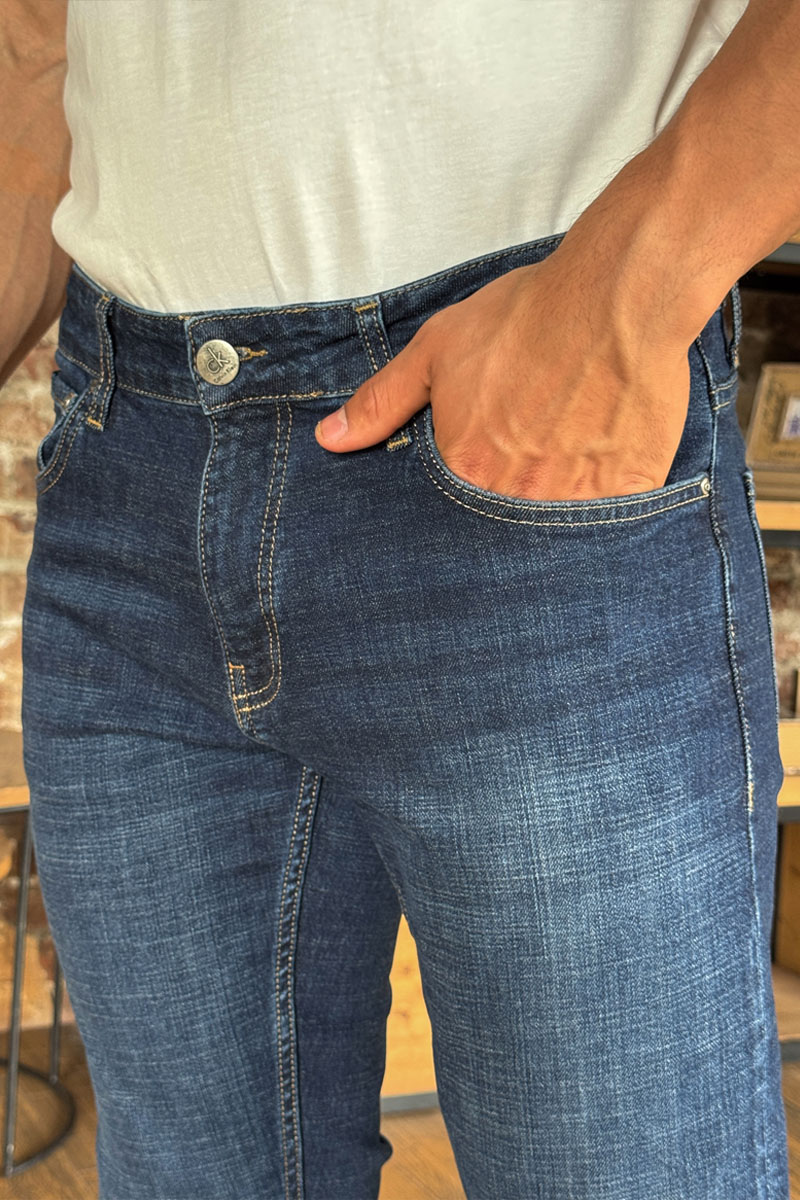 Calvin Klein Мужские тёмно-синие джинсы slim fit