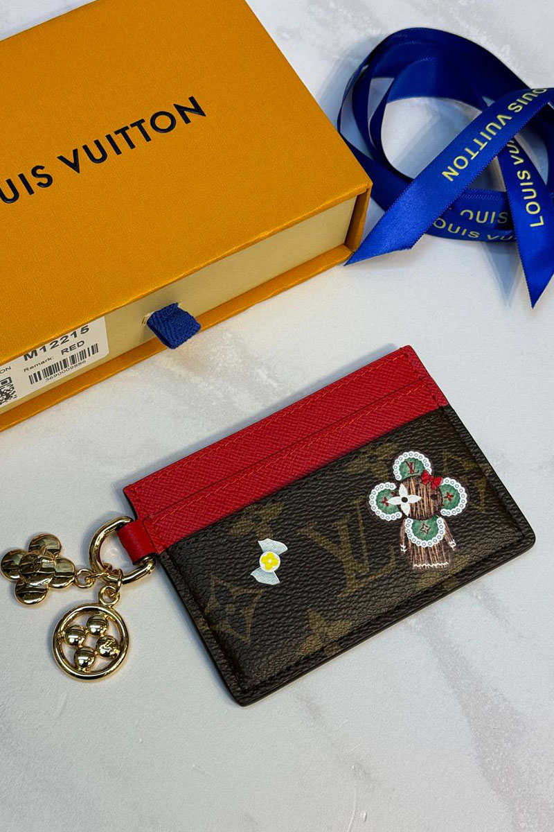 Lоuis Vuittоn Кожаный кардхолдер Charms Vivienne Premium 7.3x0.3x10.2 см