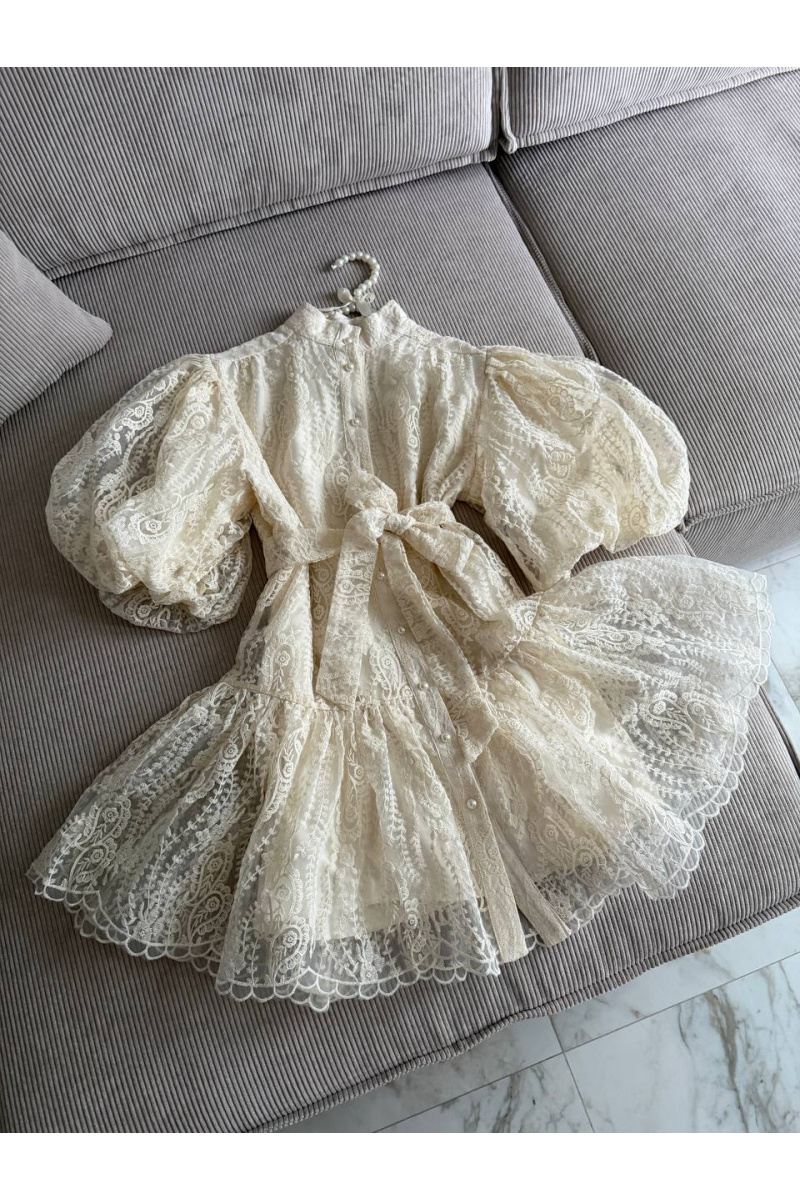 Zimmermann Женское кружевное платье premium белого цвета