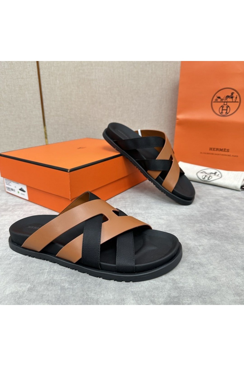 Hermes Мужские шлёпанцы Kazimir - Black / Brown