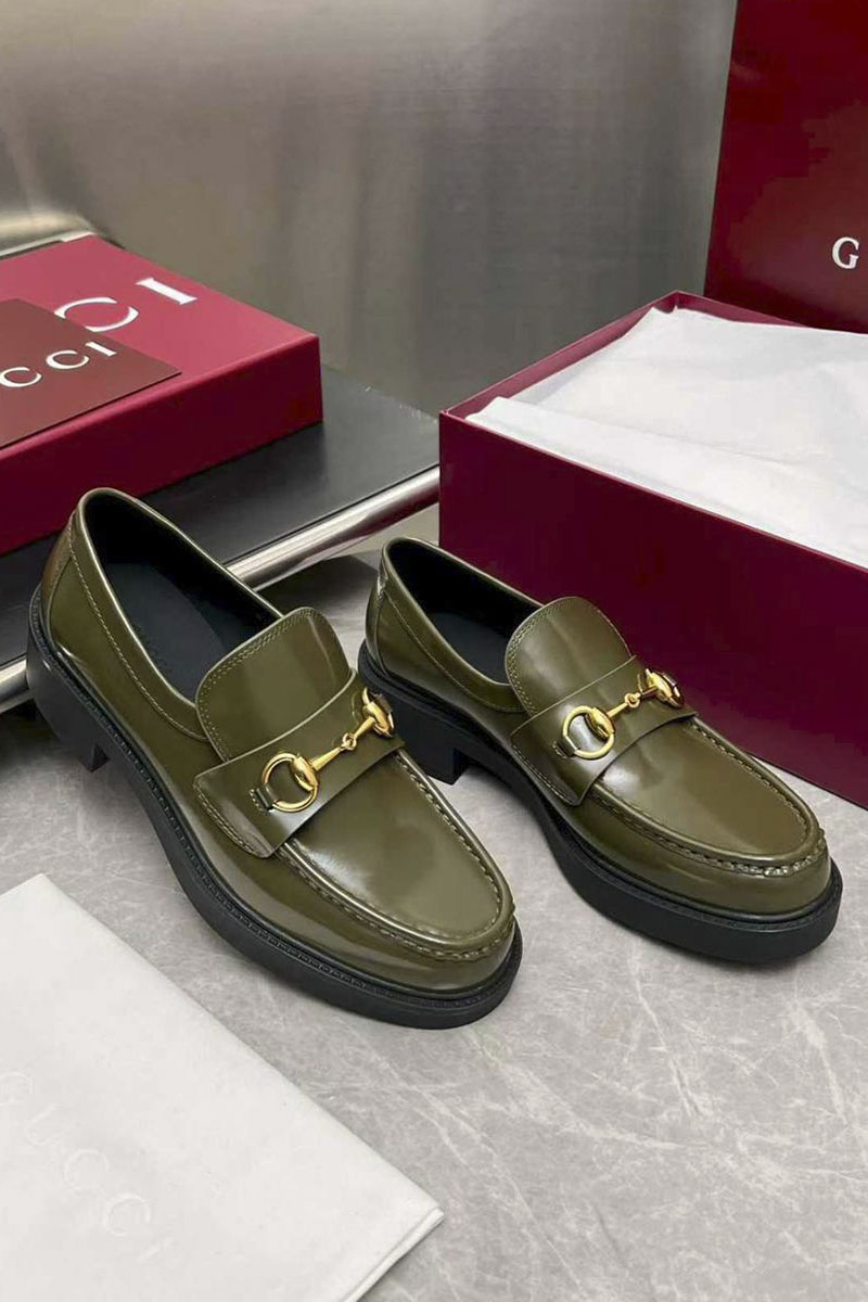 Gucci Женские кожаные лоферы Horsebit premium