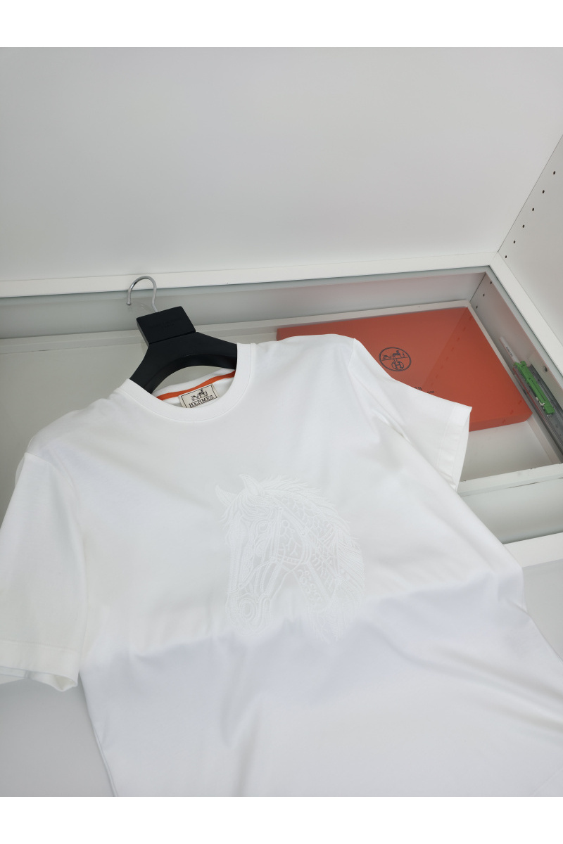 Hermes Мужская белая футболка premium