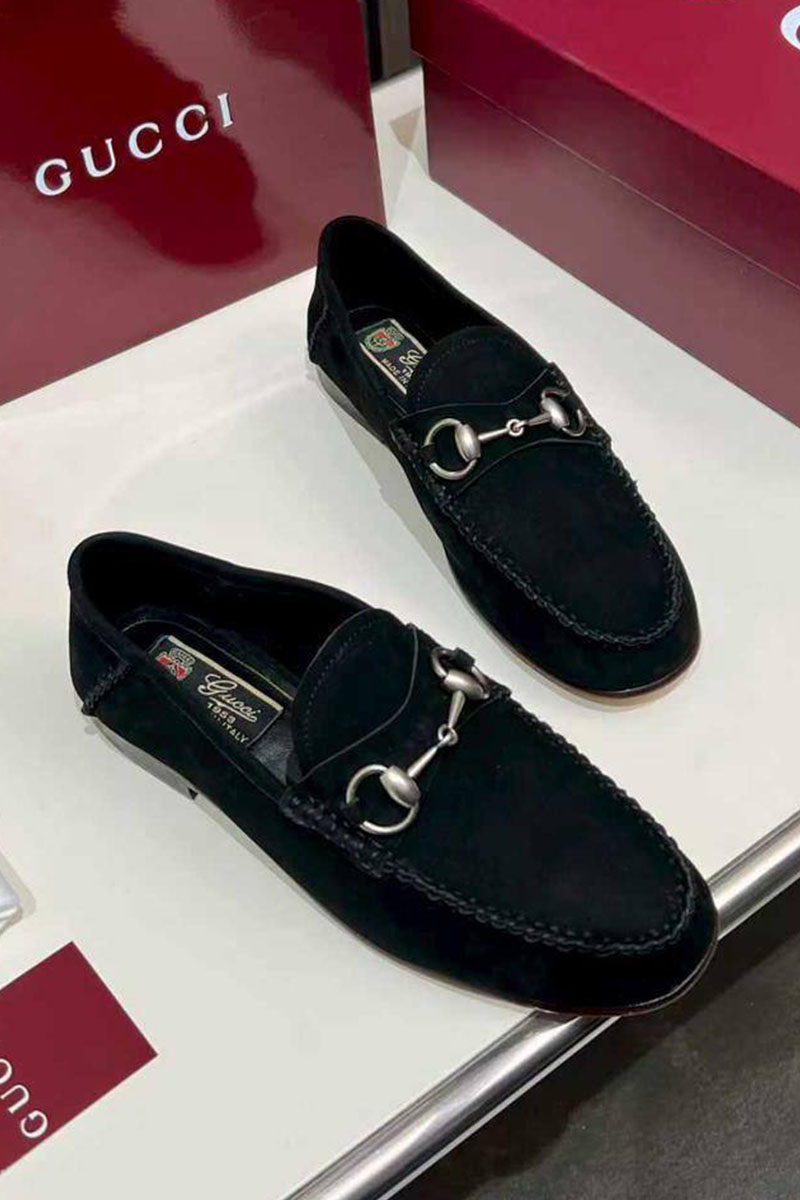 Gucci Женские замшевые лоферы GG premium