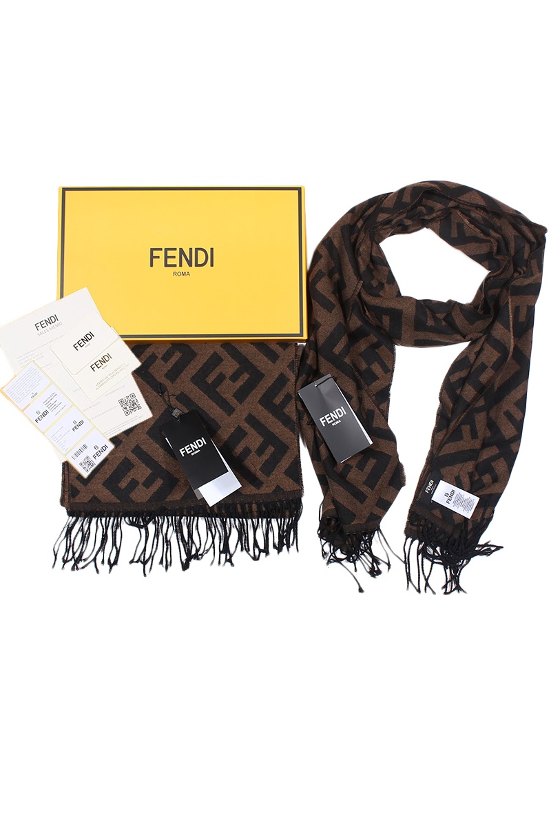 Fendi Мужской шарф FF Monogram 185x35 см