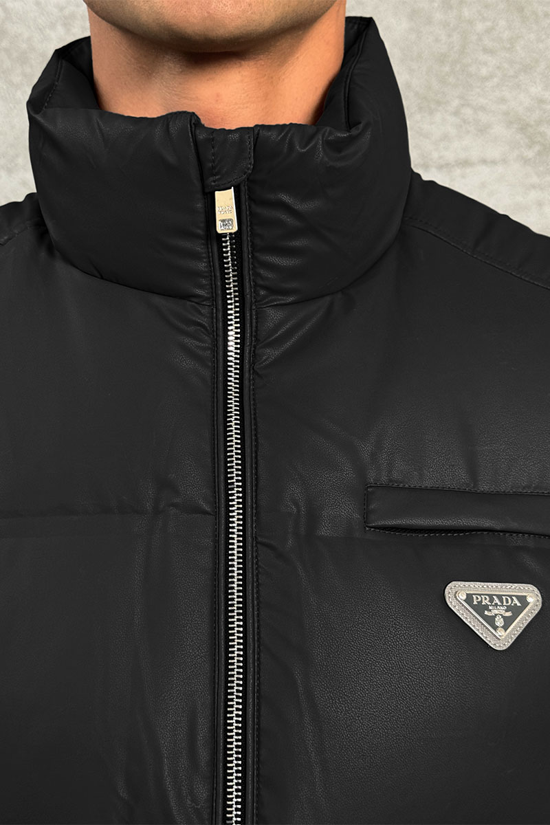 Prada Мужской жилет logo-plaque - Black