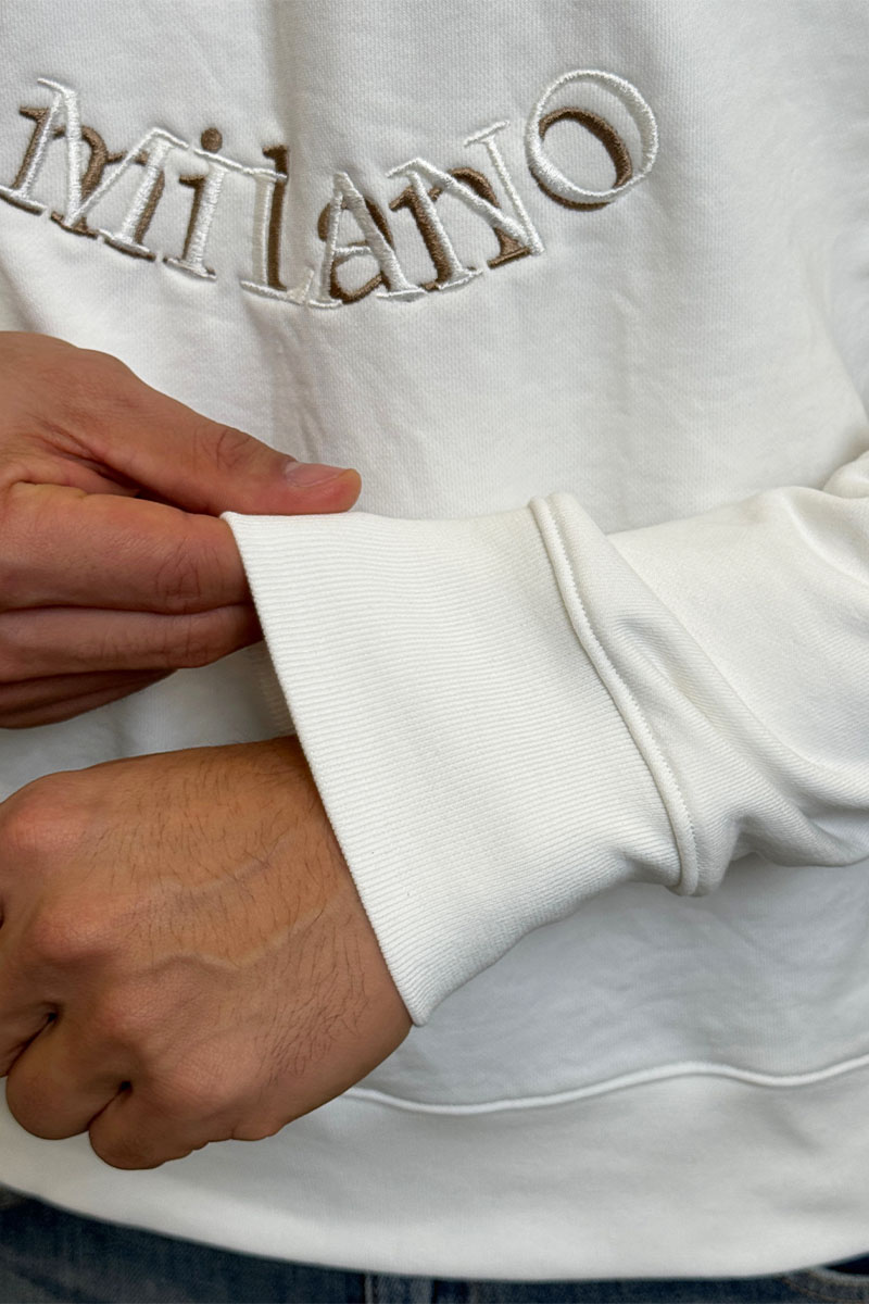 Emporio Armani EA7 Белый свитшот logo embroidery 