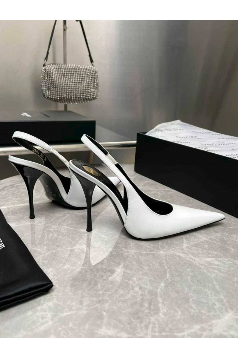 Yves Saint Laurent Женские кожаные туфли на каблуке premium
