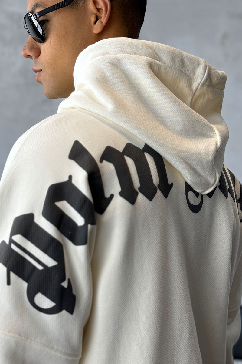 Palm Angels Утеплённое оверсайз худи Classic Logo - White